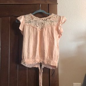 Peach blouse top